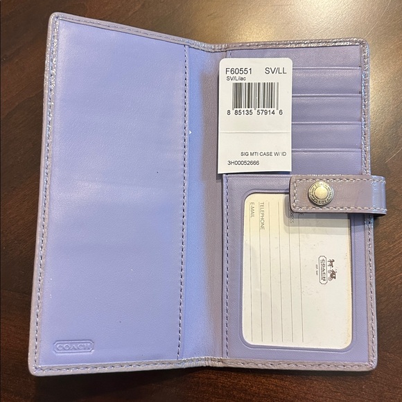 NWT Coach Lavender Slim Signature Wallet - Picture 2 of 3